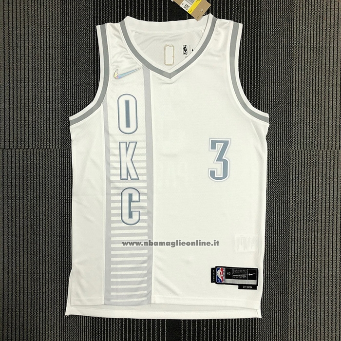 Maglia Oklahoma City Thunder Chris Paul #3 Citta 2021-22 Bianco